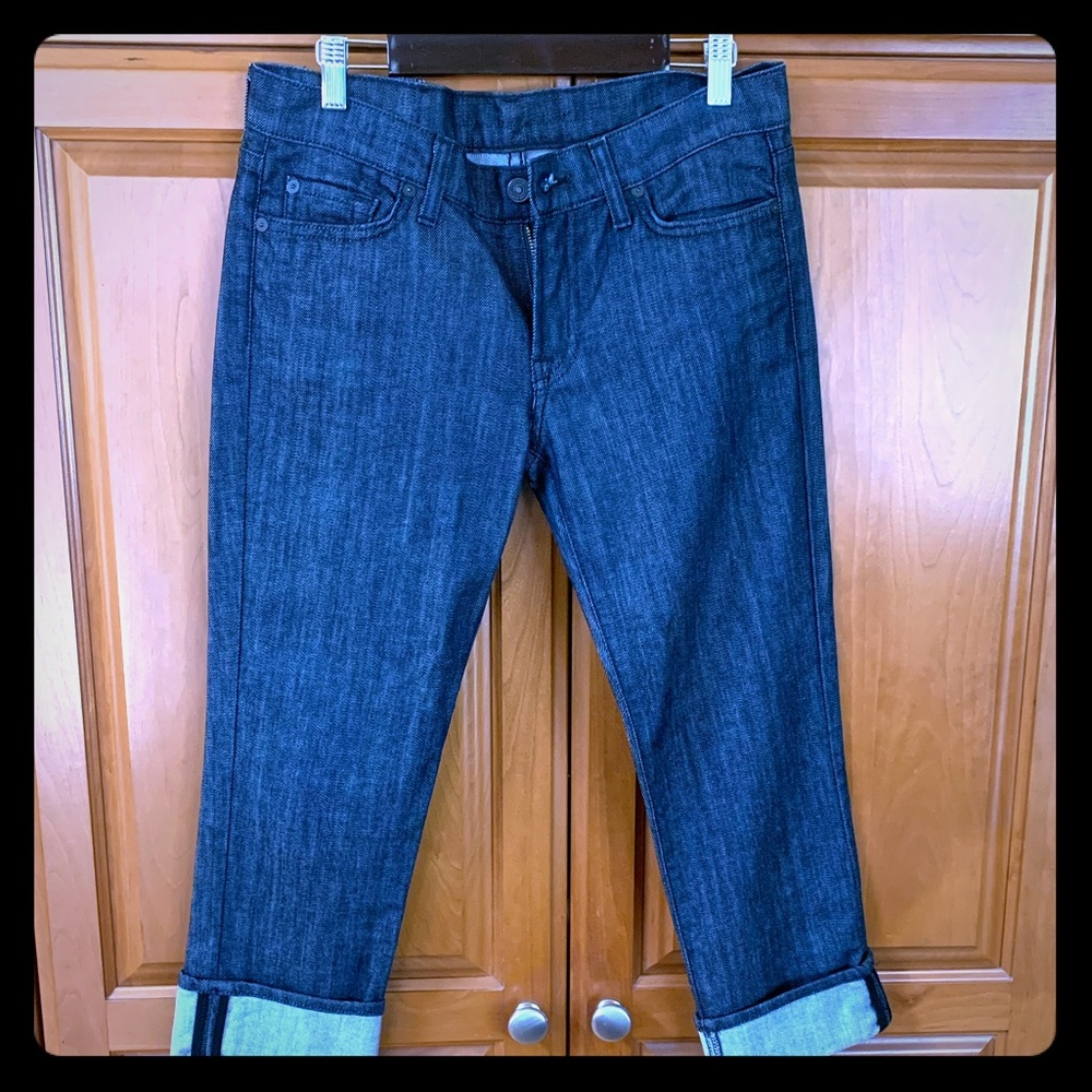 7 For All Mankind jeans, cropped, low to mid rise.